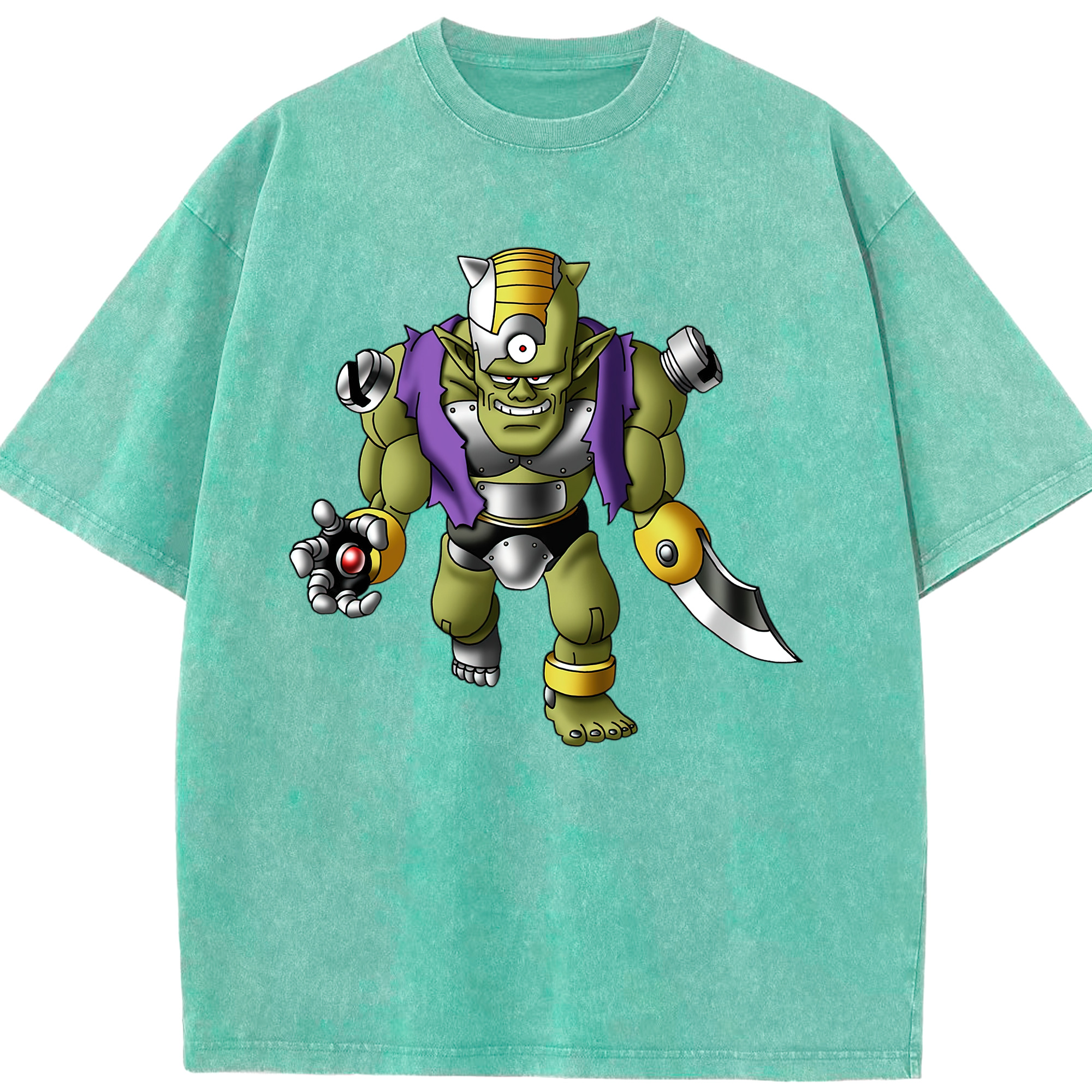 （画像用） ドラゴンクエスト Doragon Kuesuto Dragon Quest 綿100% ヴィンテージ風 半袖Tシャツ（フロントプリント）